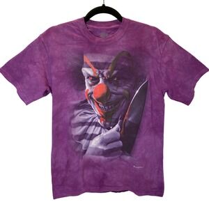 The Mountain T-Shirt Mens Medium Purple Tie Dye Evil Clown Horror Killer Clown